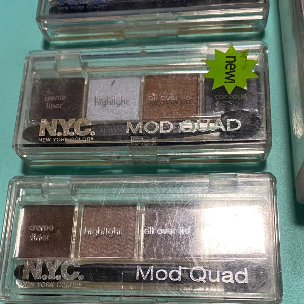 NYC Mod Quad Eyeshadow Trio - Browns, Blue, & Champagne Shades New!